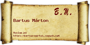 Bartus Márton névjegykártya