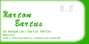 marton bartus business card